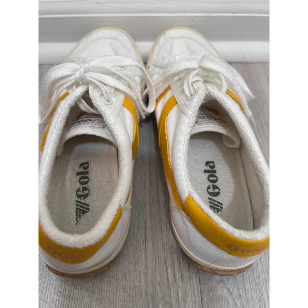 Gola Stratus Women 8 Off-White Yellow Canvas Low Top Sneakers CLB620 Heritage - Picture 5 of 7